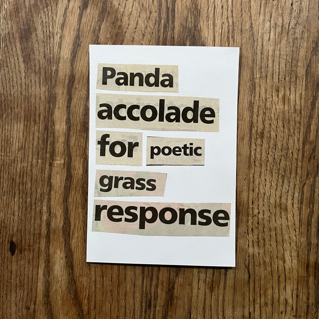 Panda accolade for poetic grass response